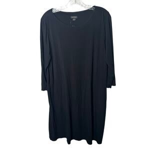 J. Jill Wearever Collection Black Long Sleeve Shift Dress Pockets Sz L‎ New